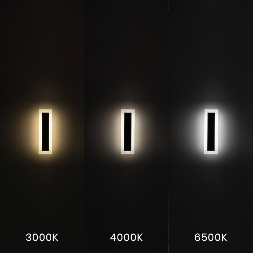 LED Outdoor Wall Light WOW LED/10W/230V 3000/4000/6500K 30 cm IP54 Black