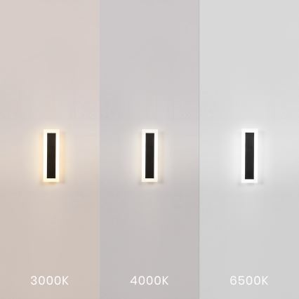 LED Outdoor Wall Light WOW LED/10W/230V 3000/4000/6500K 30 cm IP54 Black