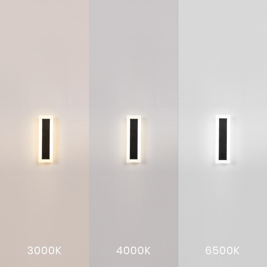 LED Outdoor Wall Light WOW LED/10W/230V 3000/4000/6500K 30 cm IP54 Black