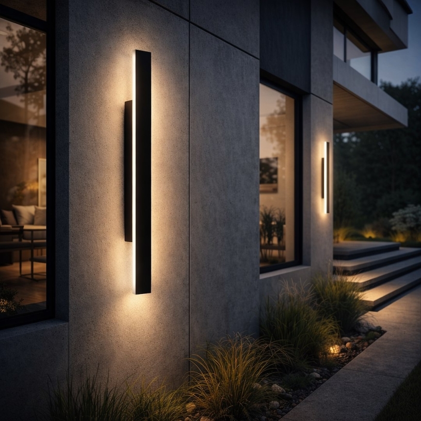 LED Outdoor Wall Light WOW LED/11W/230V 3000/4000/6000K 60 cm IP54 Black