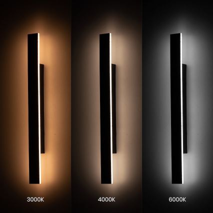 LED Outdoor Wall Light WOW LED/11W/230V 3000/4000/6000K 60 cm IP54 Black