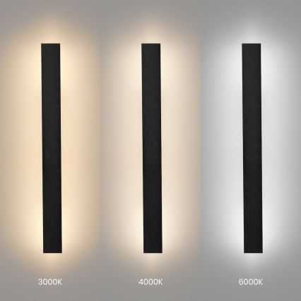 LED Outdoor Wall Light WOW LED/11W/230V 3000/4000/6000K 60 cm IP54 Black