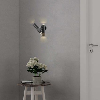 LED Outdoor wall flexible spotlight 2xLED/3W/230V 3000K IP44 black