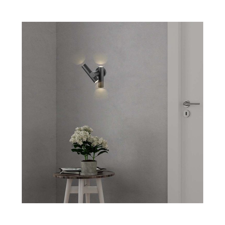 LED Outdoor wall flexible spotlight 2xLED/3W/230V 3000K IP44 black