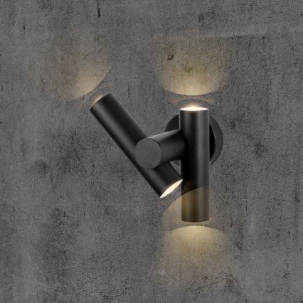 LED Outdoor wall flexible spotlight 2xLED/3W/230V 3000K IP44 black