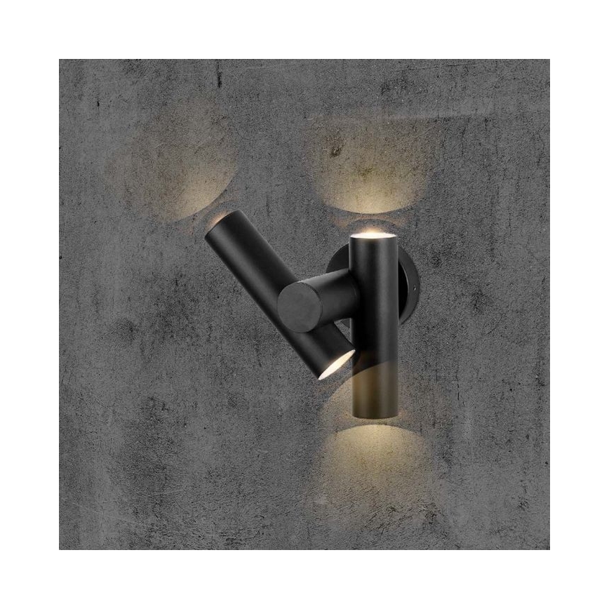 LED Outdoor wall flexible spotlight 2xLED/3W/230V 3000K IP44 black