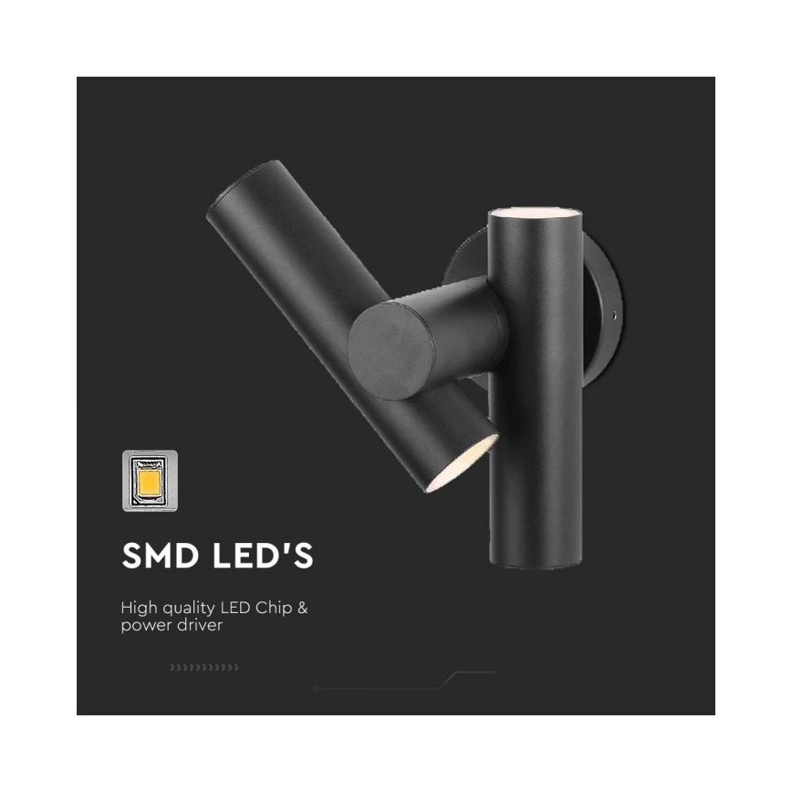 LED Outdoor wall flexible spotlight 2xLED/3W/230V 3000K IP44 black