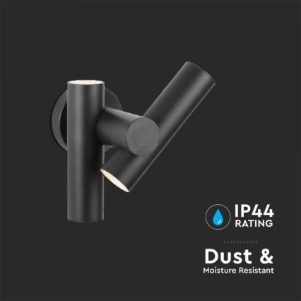 LED Outdoor wall flexible spotlight 2xLED/3W/230V 3000K IP44 black
