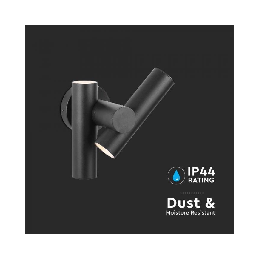 LED Outdoor wall flexible spotlight 2xLED/3W/230V 3000K IP44 black