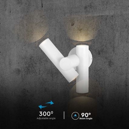 LED Outdoor wall flexible spotlight 2xLED/3W/230V 4000K IP44 white