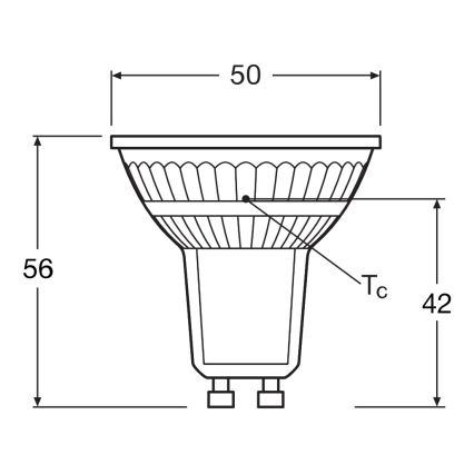 LED PAR16 GU10 Reflector Bulb 4.3W/230V 4000K 120° - Ledvance