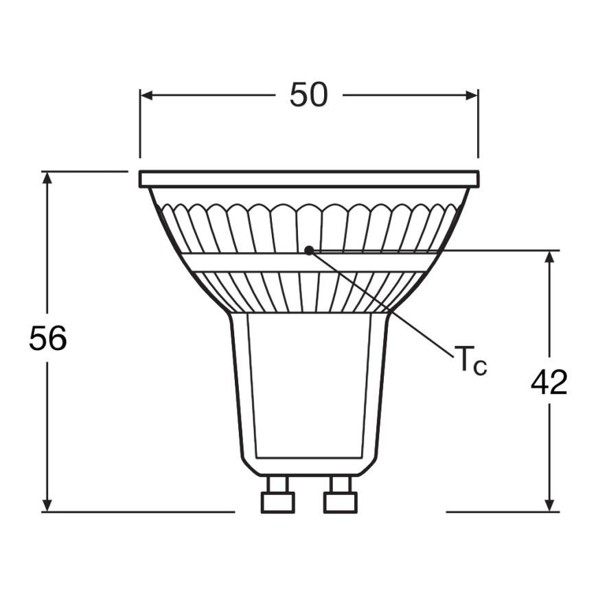 LED PAR16 GU10 Reflector Bulb 4.3W/230V 4000K 120° - Ledvance