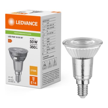 LED PAR16 Reflector Bulb E14, 4.5W, 230V, 2700K, 36° - Ledvance