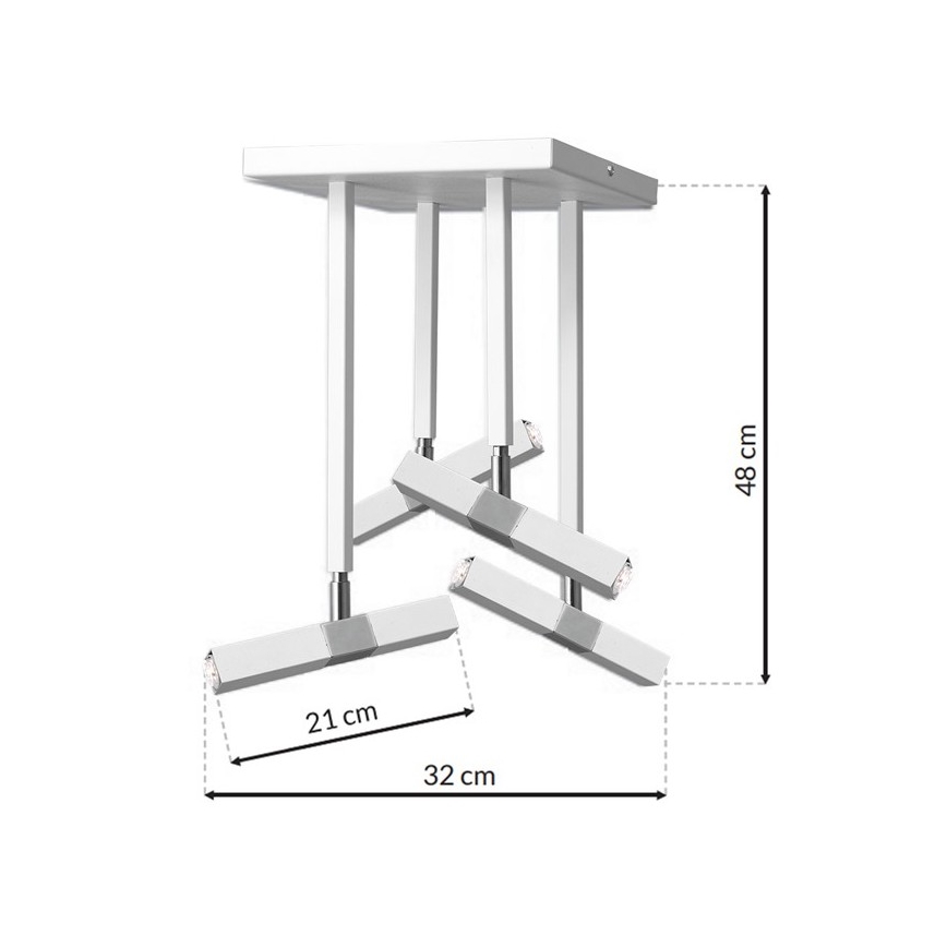 LED Pendant chandelier CASTRO 4xG9/7W/230V
