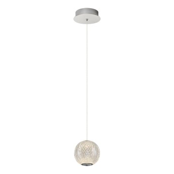 LED Pendant Light CREMONA 1xLED/5W/230V 3000K Matte Chrome