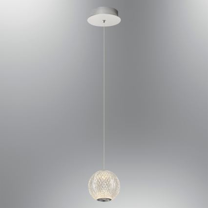 LED Pendant Light CREMONA 1xLED/5W/230V 3000K Matte Chrome