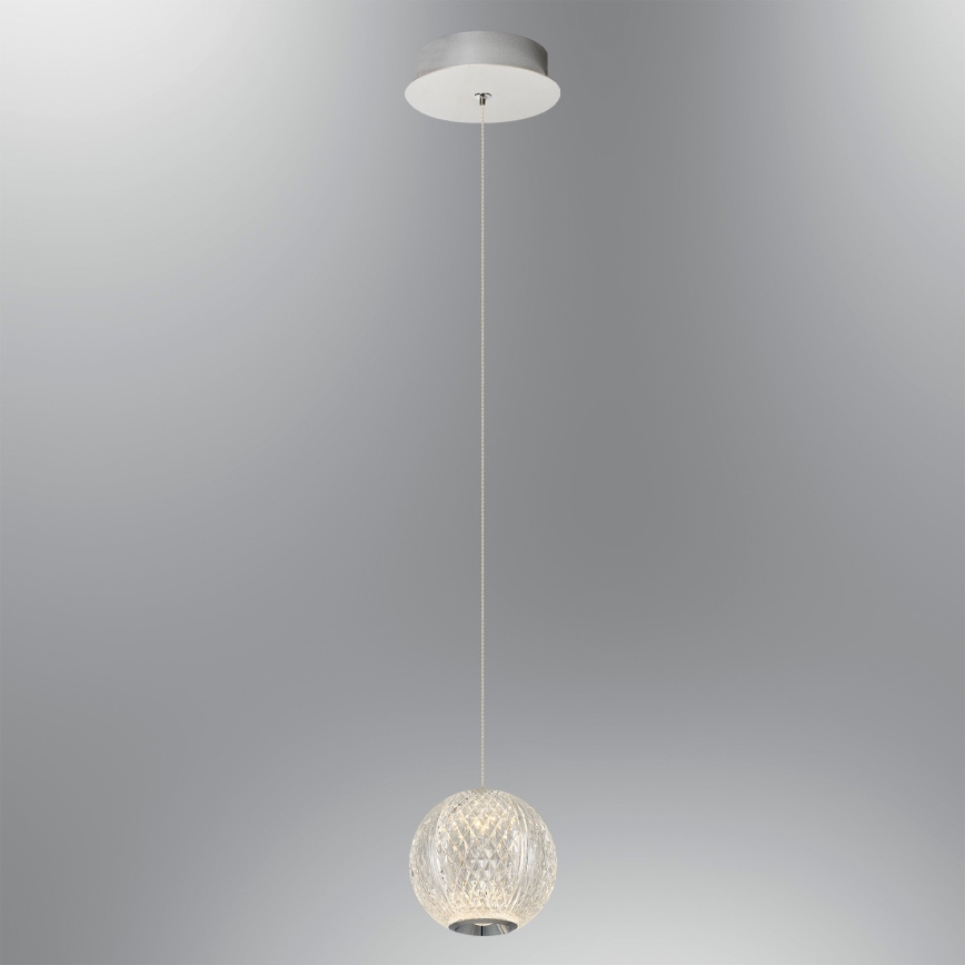 LED Pendant Light CREMONA 1xLED/5W/230V 3000K Matte Chrome