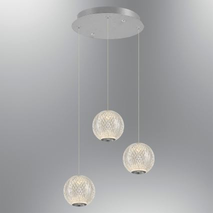 LED Pendant Light CREMONA 3xLED/5W/230V 3000K matte chrome