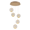 LED Pendant Light CREMONA 5xLED/5W/230V 3000K Gold