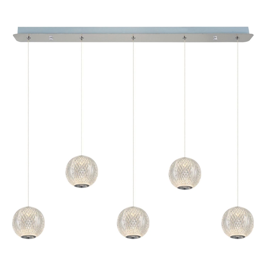 LED Pendant Light CREMONA 5xLED/5W/230V 3000K Matt Chrome