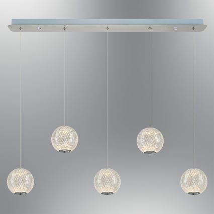 LED Pendant Light CREMONA 5xLED/5W/230V 3000K Matt Chrome