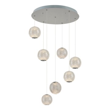 LED Pendant Light CREMONA 7xLED/5W/230V 3000K Matt Chrome