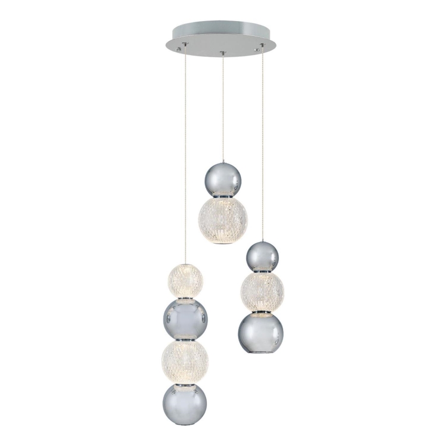 LED Pendant Light CREMONA LED/17W/230V 3000K Matt Chrome