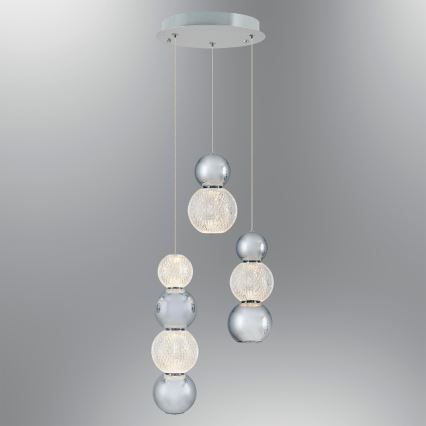 LED Pendant Light CREMONA LED/17W/230V 3000K Matt Chrome