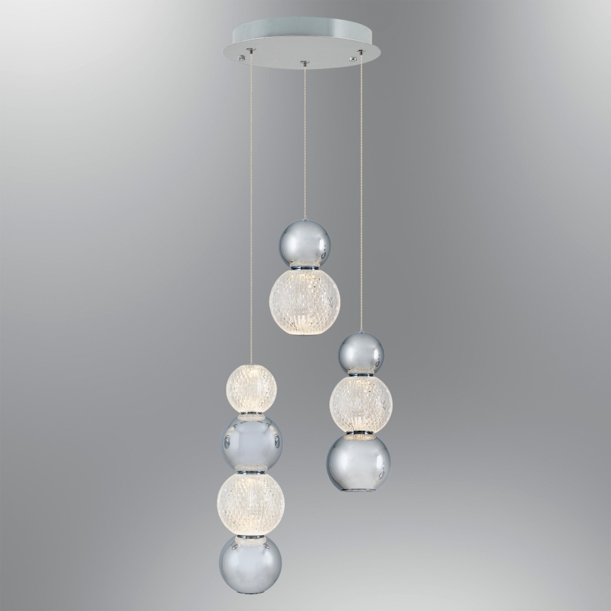 LED Pendant Light CREMONA LED/17W/230V 3000K Matt Chrome