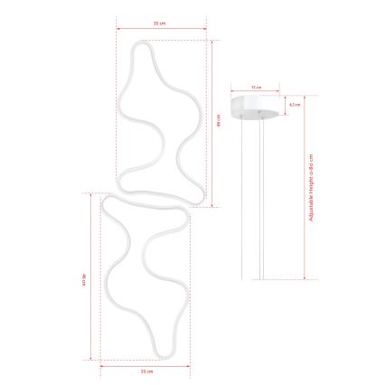 LED Pendant Light DUPLE ARTISAN LED/80W/230V 6500K White