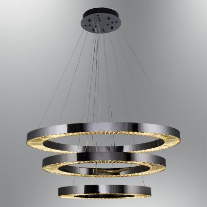 LED Pendant Light JESI LED/99W/230V 3000K diameter 100 cm silver