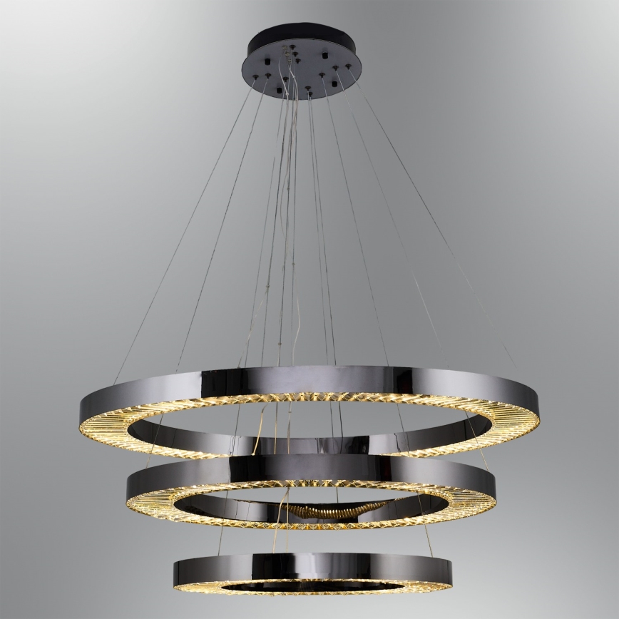 LED Pendant Light JESI LED/99W/230V 3000K diameter 100 cm silver