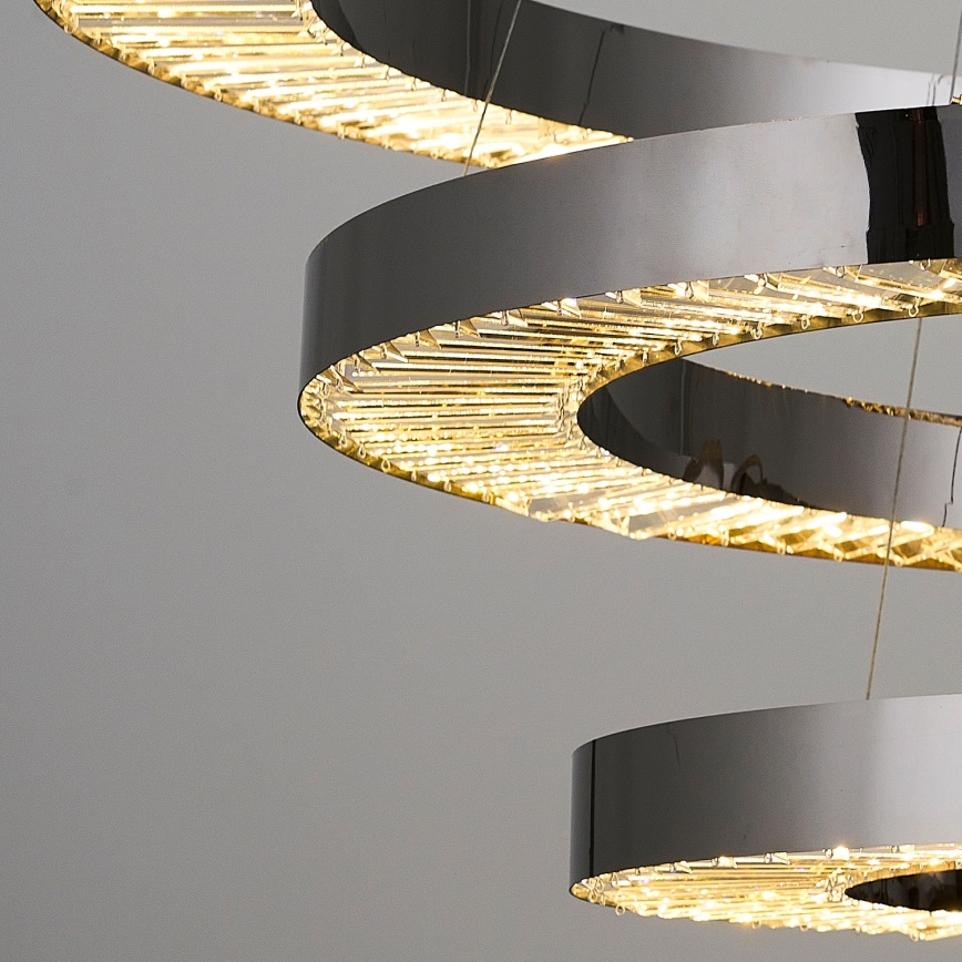 LED Pendant Light JESI LED/99W/230V 3000K diameter 100 cm silver