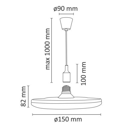 LED pendant light KIKI 1xE27/10W/230V white