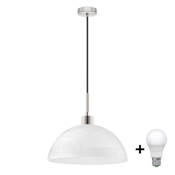 LED pendant light on cable 1xE27/60W/230V white/black