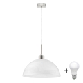 LED pendant light on cable 1xE27/60W/230V white/clear