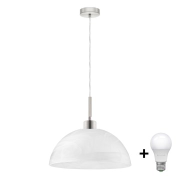 LED pendant light on cable 1xE27/60W/230V white/clear