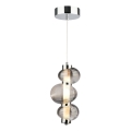 LED pendant light on cable BOLLA LED/12W/230V Ø 16 cm polished chrome/smoked grey