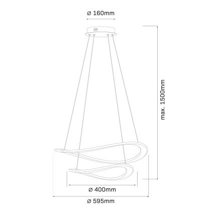 LED pendant light on cable CASHMERE LED/75W/230V Ø 59.5 white
