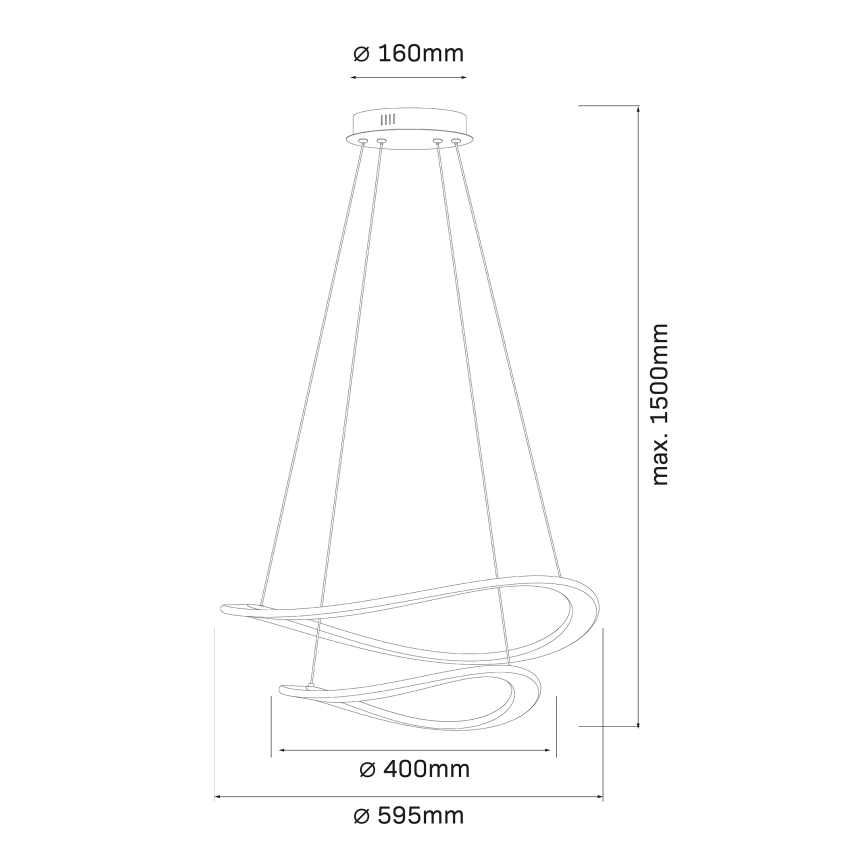 LED pendant light on cable CASHMERE LED/75W/230V Ø 59.5 white