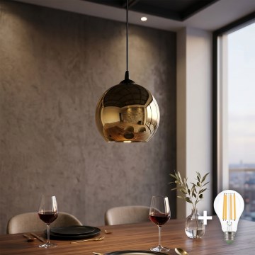 LED pendant light on cable CUBUS Ø 25 cm 1xE27/15W/230V