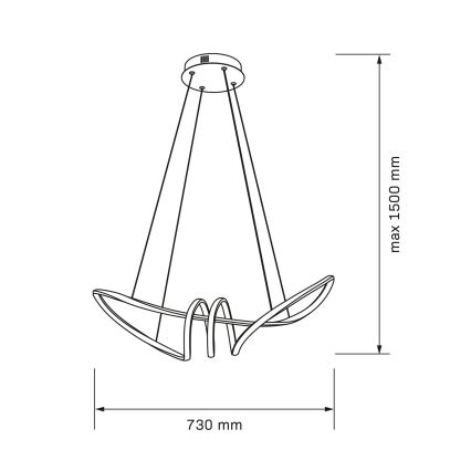LED pendant light on cable FLAVIA LED/44W/230V black
