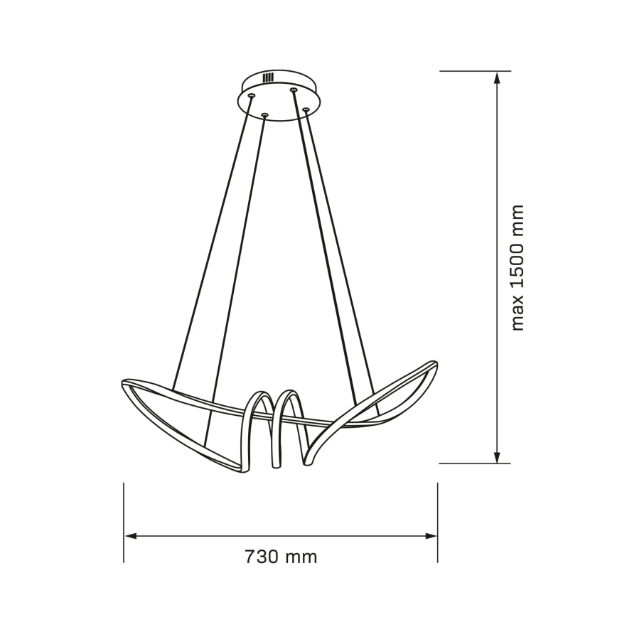 LED pendant light on cable FLAVIA LED/44W/230V black