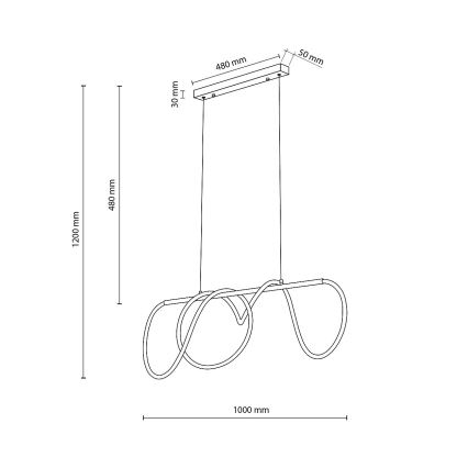 LED pendant light on cable FLEXI LED/45W/230V 4000K Black