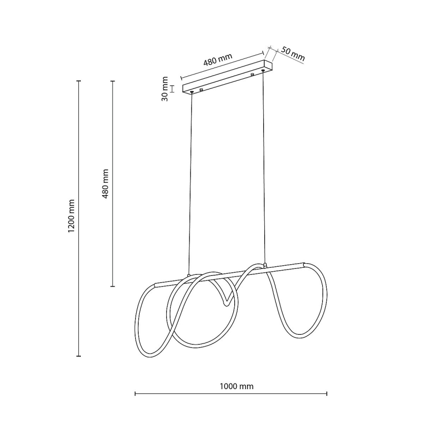 LED pendant light on cable FLEXI LED/45W/230V 4000K Black