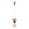 LED pendant light on cable FLORES LED/10W/230V gold/orange/brown
