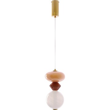 LED pendant light on cable FLORES LED/10W/230V gold/orange/brown