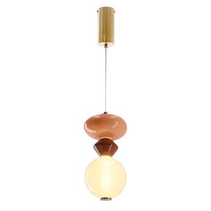 LED pendant light on cable FLORES LED/10W/230V gold/orange/brown