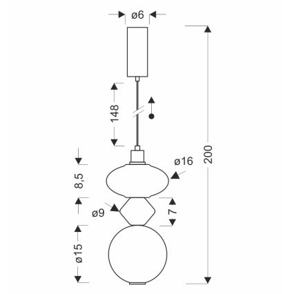 LED pendant light on cable FLORES LED/10W/230V gold/orange/brown