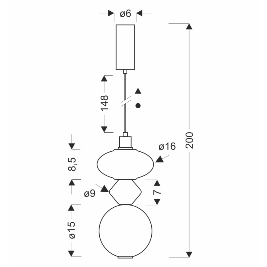 LED pendant light on cable FLORES LED/10W/230V gold/orange/brown